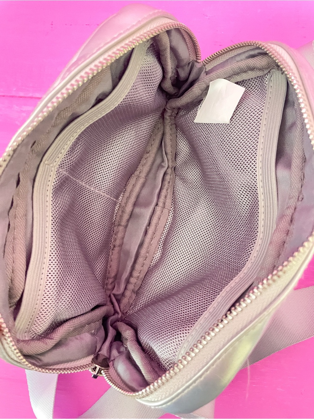 Metallic Silver Women's Waist Bag - Sleek Hands-Free Belt Bag - Picture 3 of 3